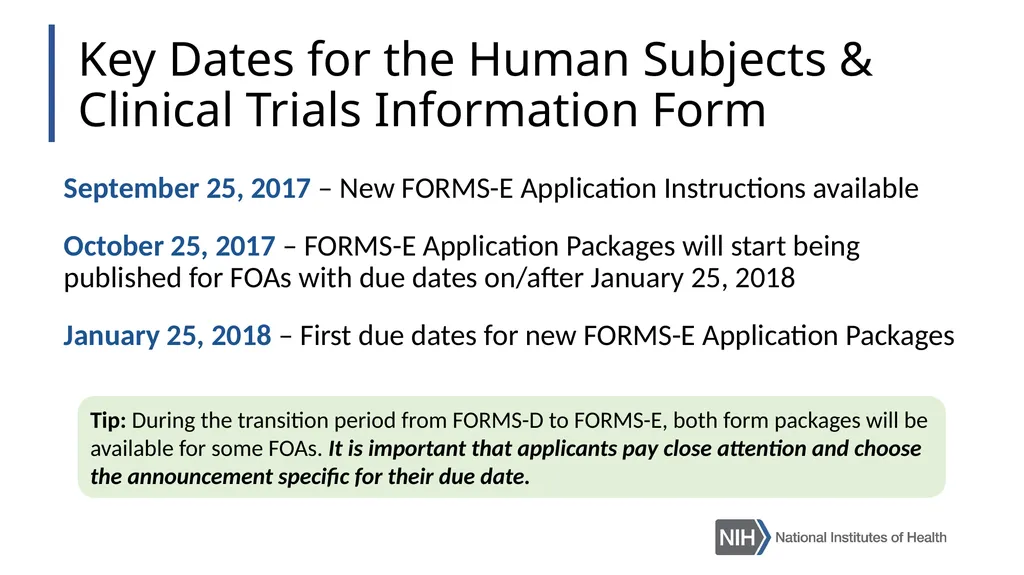 Doing Human Subjects Research? Changing NIH - slide 22 of 31
