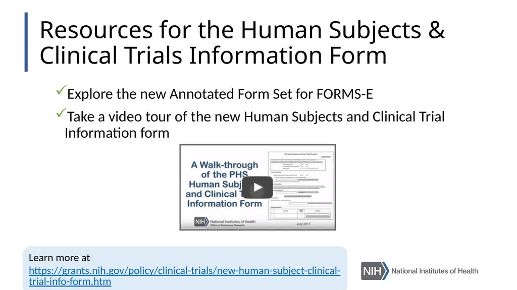 Doing Human Subjects Research? Changing NIH - slide 23 of 31