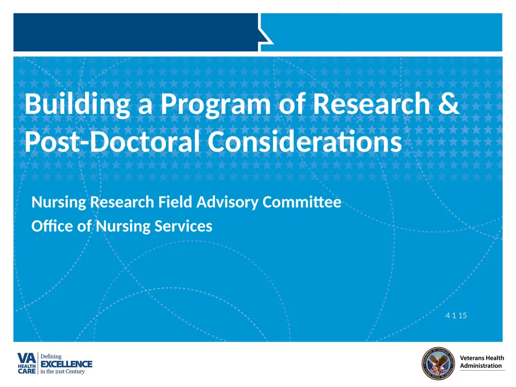 Building a Program of Research & Post-Doctoral - slide 1 of 24
