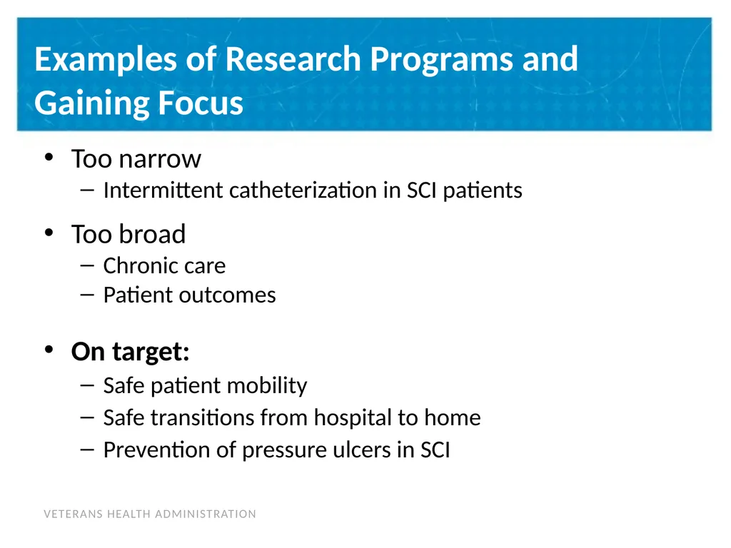Building a Program of Research & Post-Doctoral - slide 7 of 24