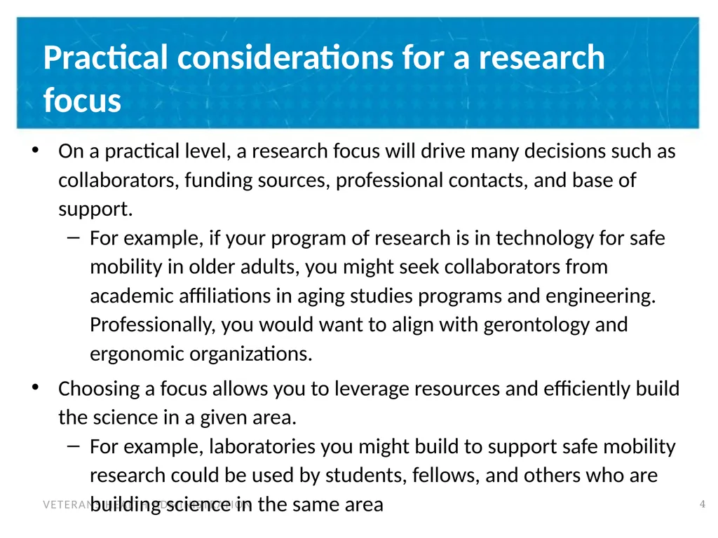 Building a Program of Research & Post-Doctoral - slide 4 of 24