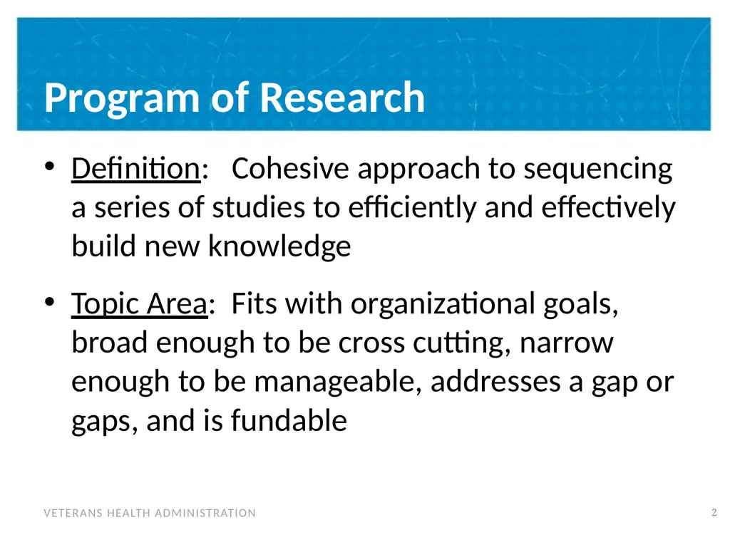 Building a Program of Research & Post-Doctoral - slide 2 of 24