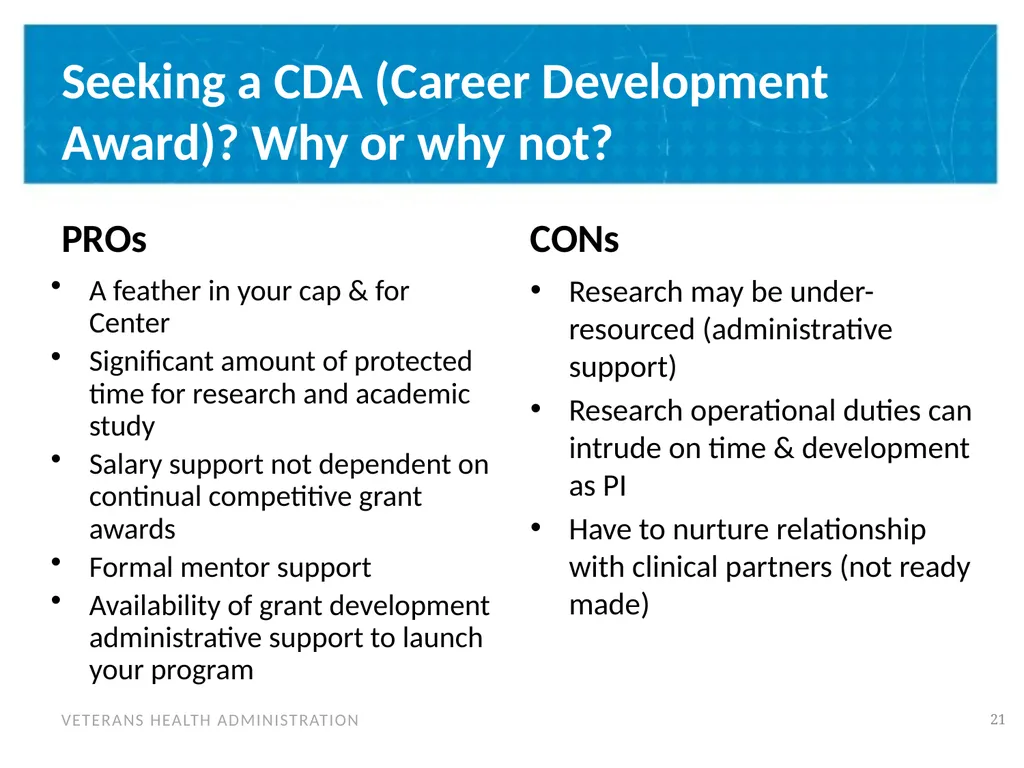 Building a Program of Research & Post-Doctoral - slide 21 of 24