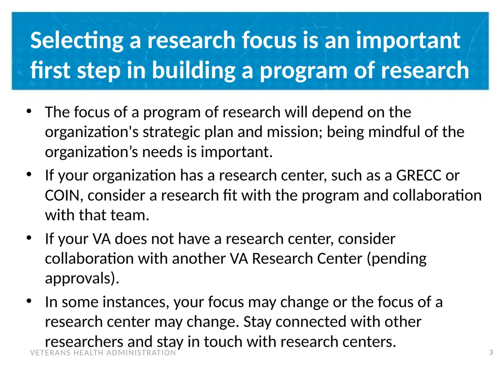 Building a Program of Research & Post-Doctoral - slide 3 of 24