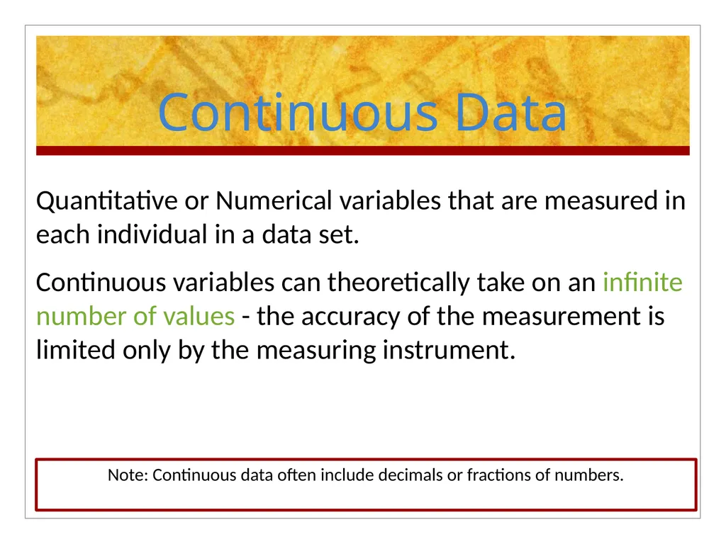 Types of Variables Objective: Students should be - slide 11 of 13