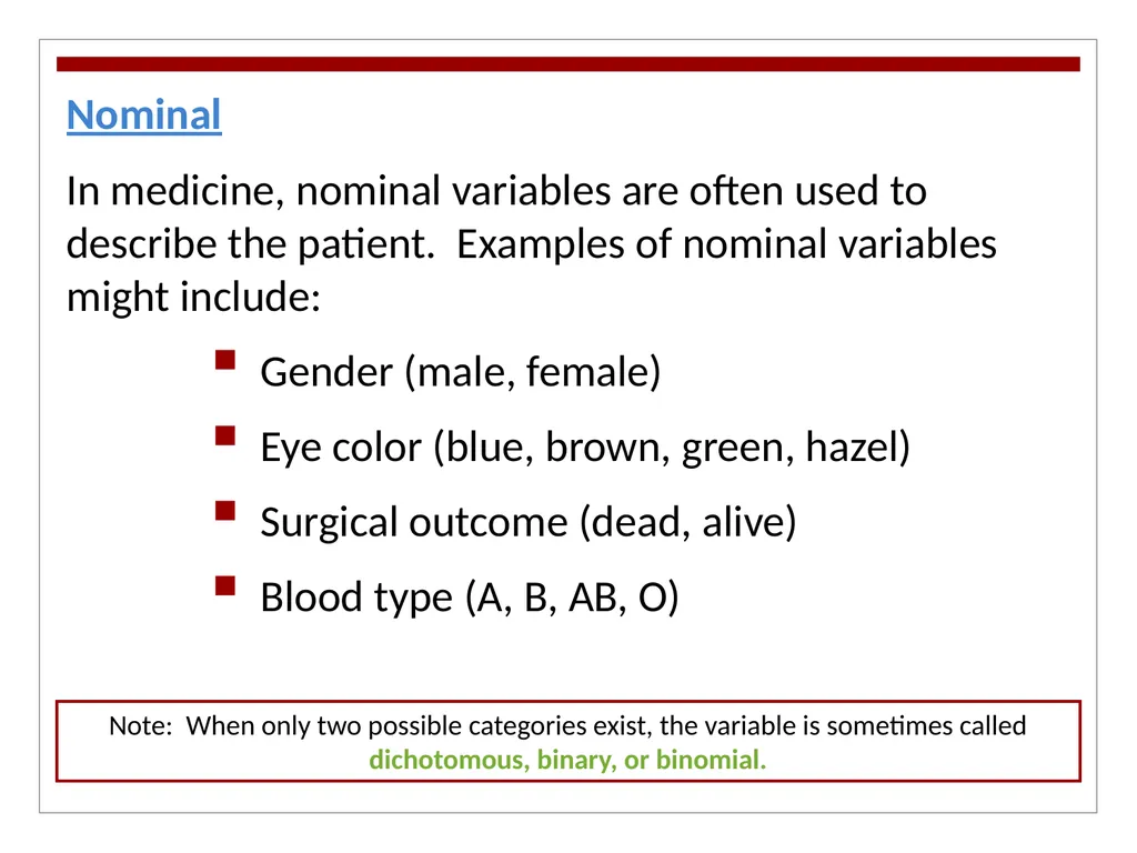 Types of Variables Objective: Students should be - slide 4 of 13