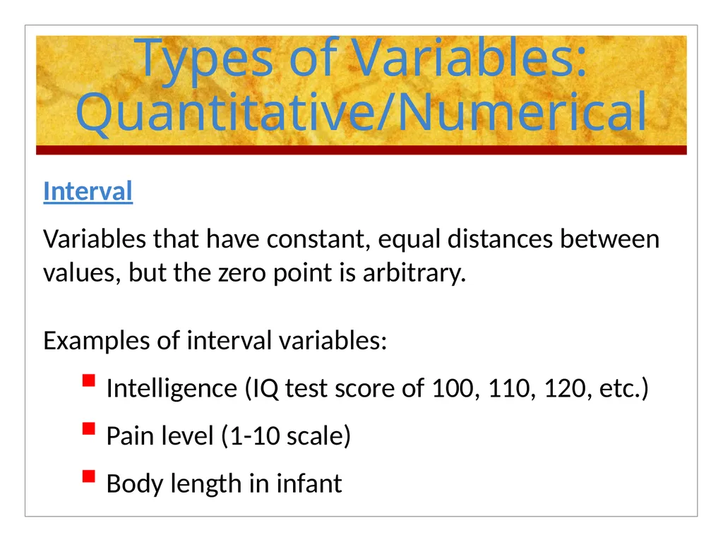 Types of Variables Objective: Students should be - slide 7 of 13