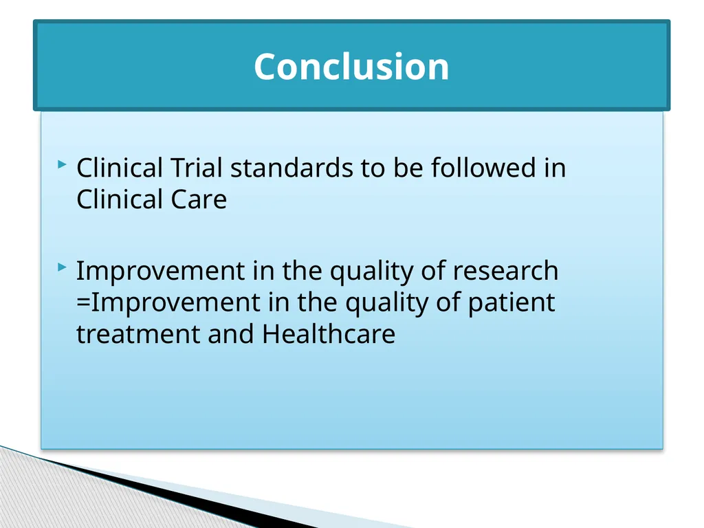 Clinical Research Contribution towards improving - slide 8 of 8