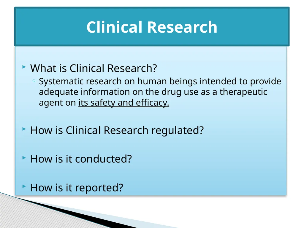 Clinical Research Contribution towards improving - slide 4 of 8
