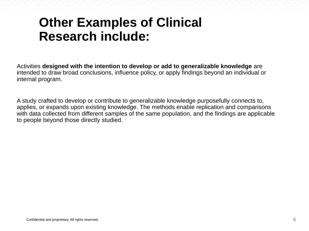 Introduction to Clinical Research Presenting: This - slide 6 of 10