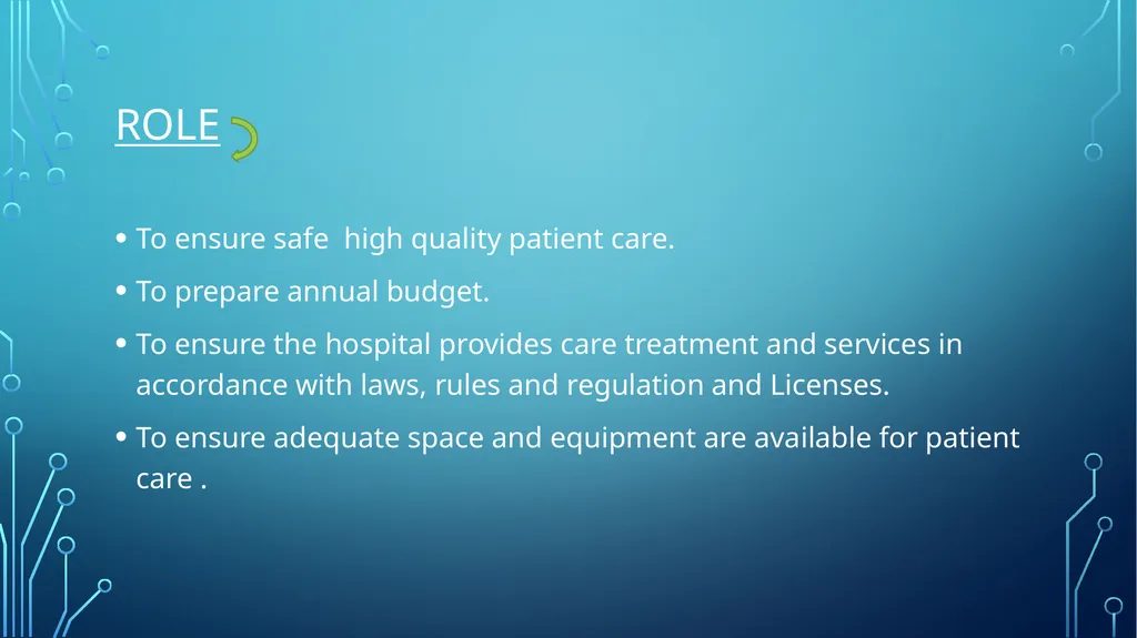HOSPITAL COMMITTEES Role, Composition, Frequency - slide 2 of 12