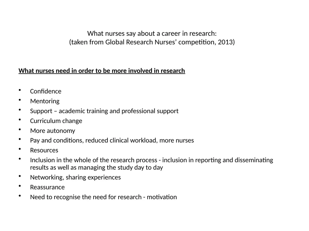 Nursing research or research nursing? Two separate - slide 47 of 49