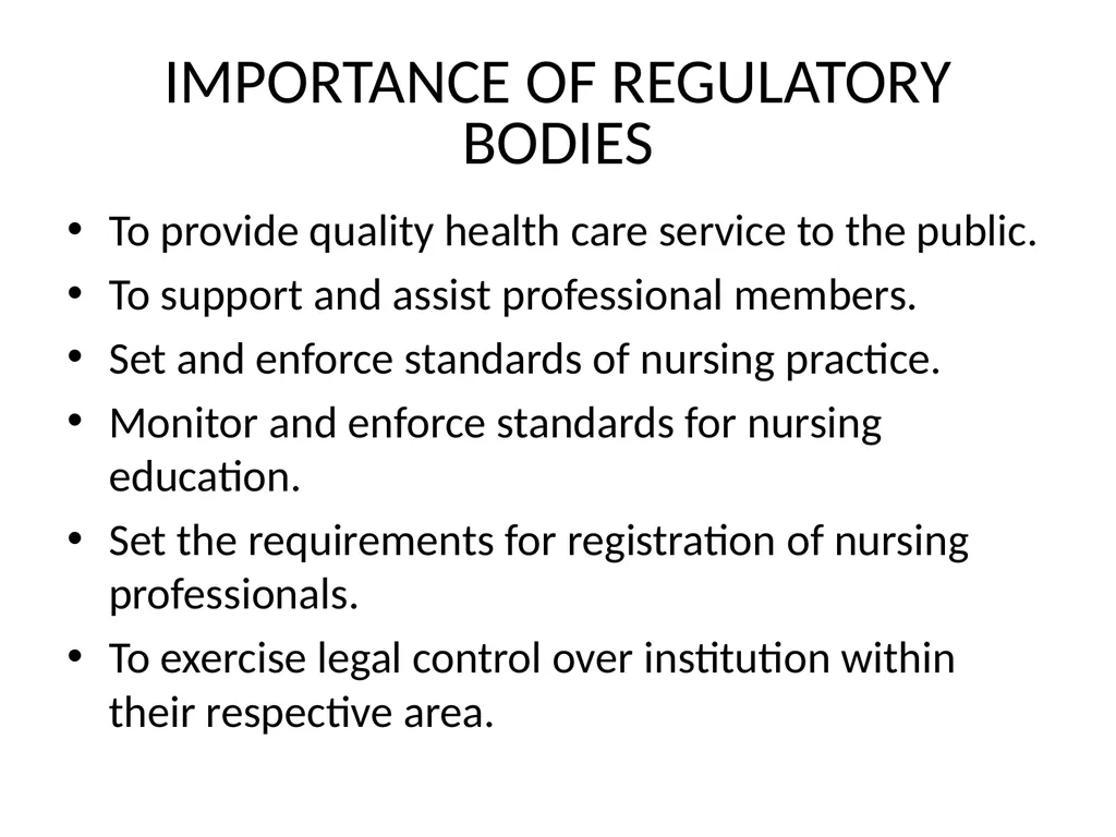 NURSING REGULATORY MECHANISM Mrs.Mercy Asst.Prof. - slide 6 of 27