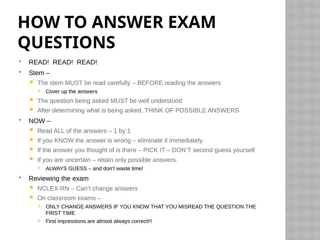 Studying nursing: Study Skills and Test-taking - slide 8 of 9