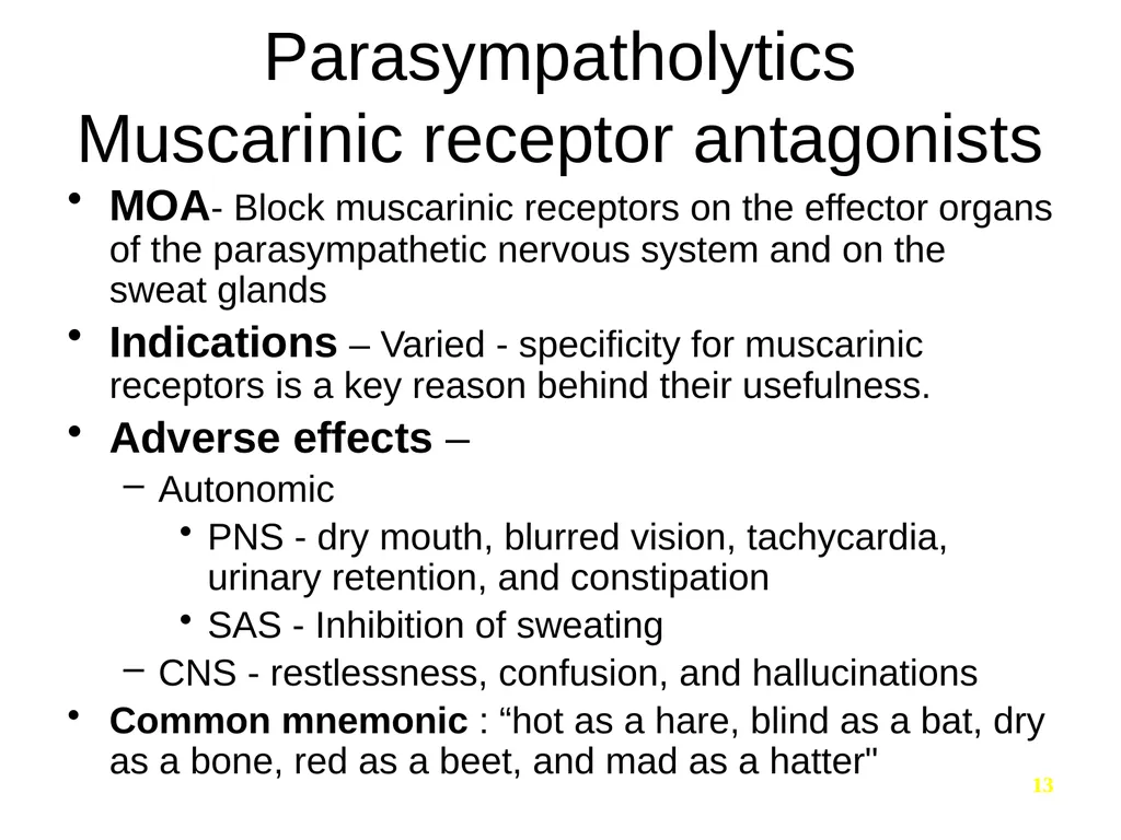 Pharmacology of the Autonomic Nervous System Part - slide 13 of 44
