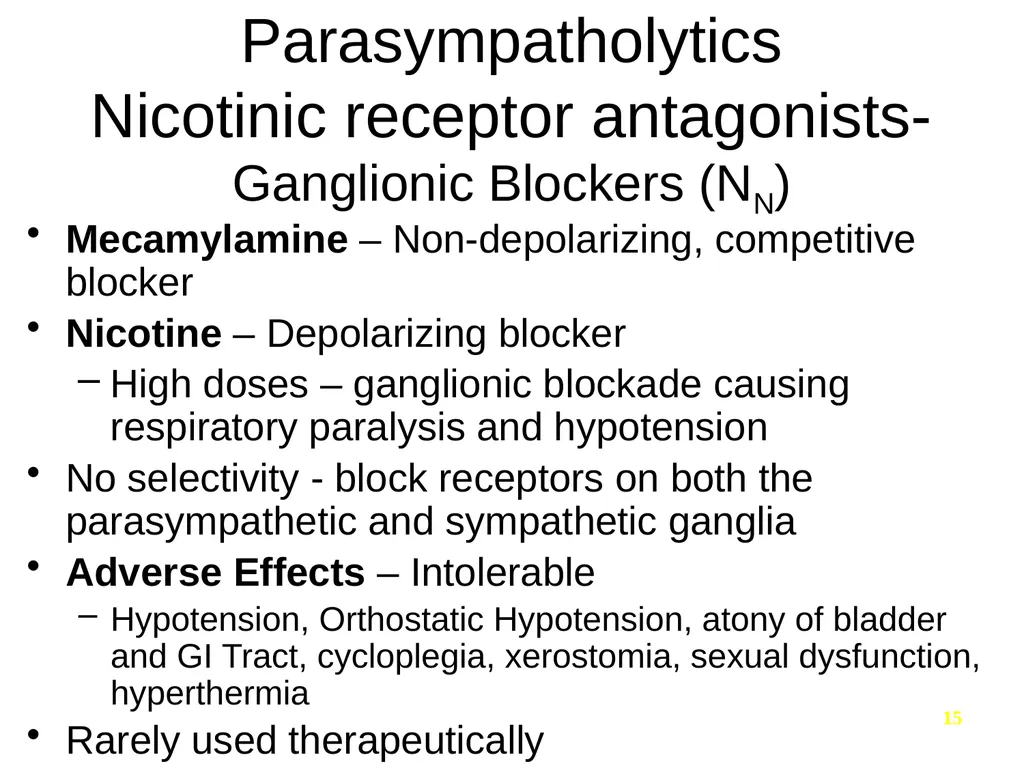 Pharmacology of the Autonomic Nervous System Part - slide 15 of 44