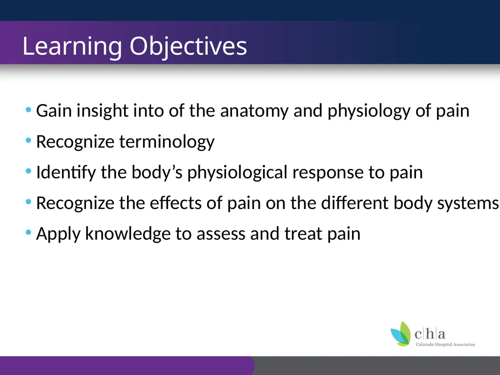 The Anatomy and Physiology of Pain CO’s CURE - slide 2 of 30