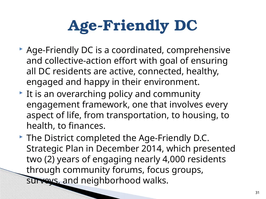 D.C. Office on Aging Ambassador Training 500 K - slide 31 of 39