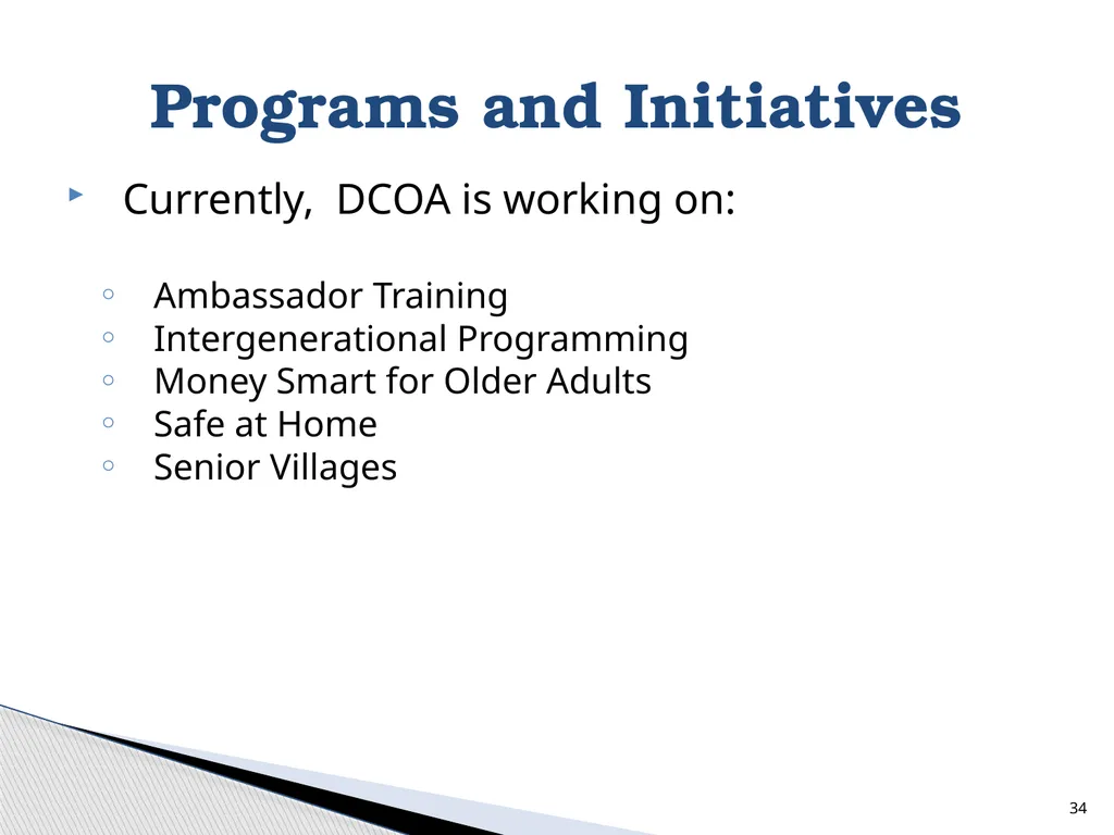 D.C. Office on Aging Ambassador Training 500 K - slide 34 of 39