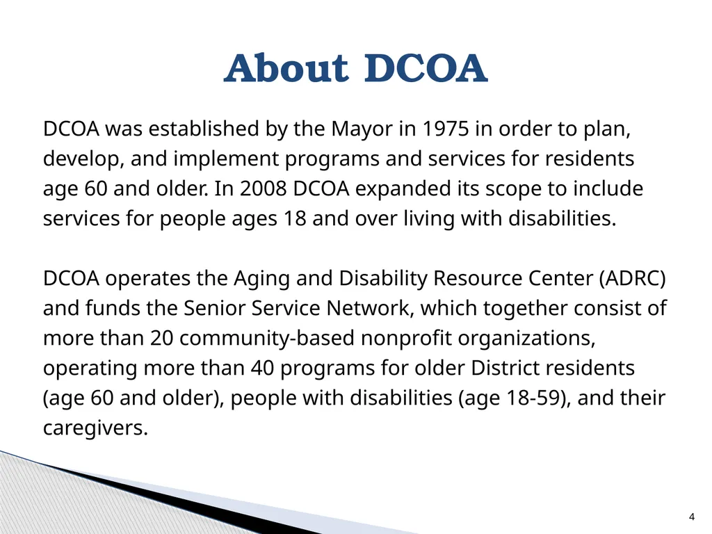 D.C. Office on Aging Ambassador Training 500 K - slide 4 of 39