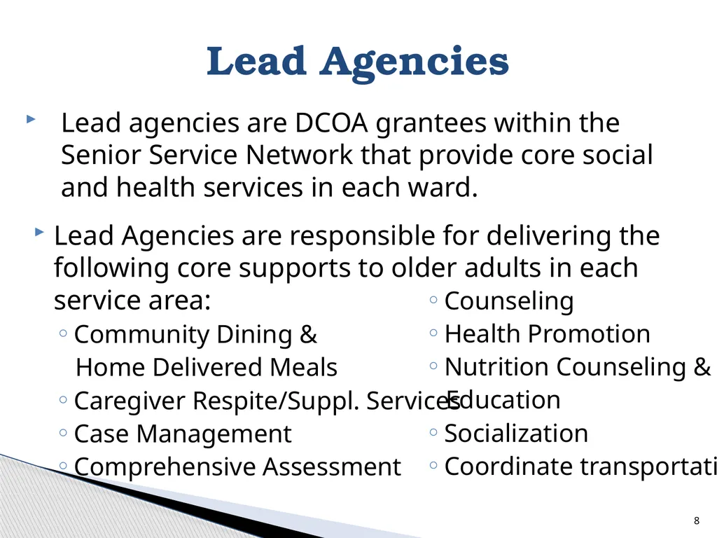 D.C. Office on Aging Ambassador Training 500 K - slide 8 of 39