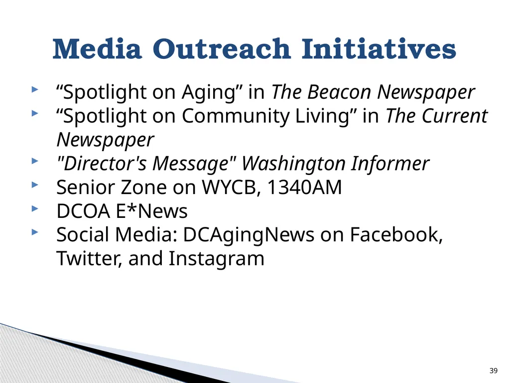 D.C. Office on Aging Ambassador Training 500 K - slide 39 of 39