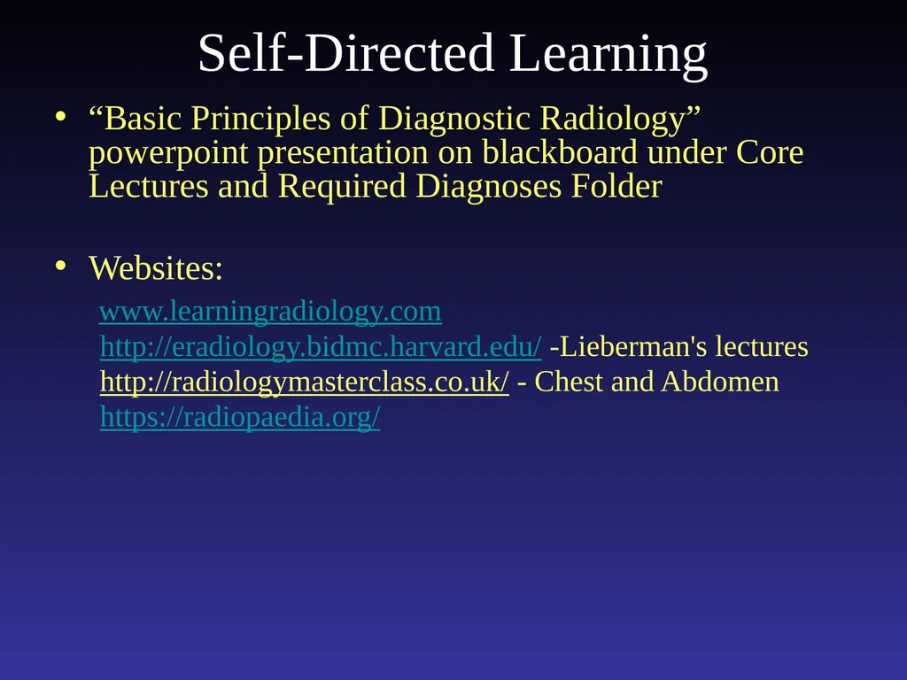 Introduction to the Radiology Selective: Selective - slide 12 of 21