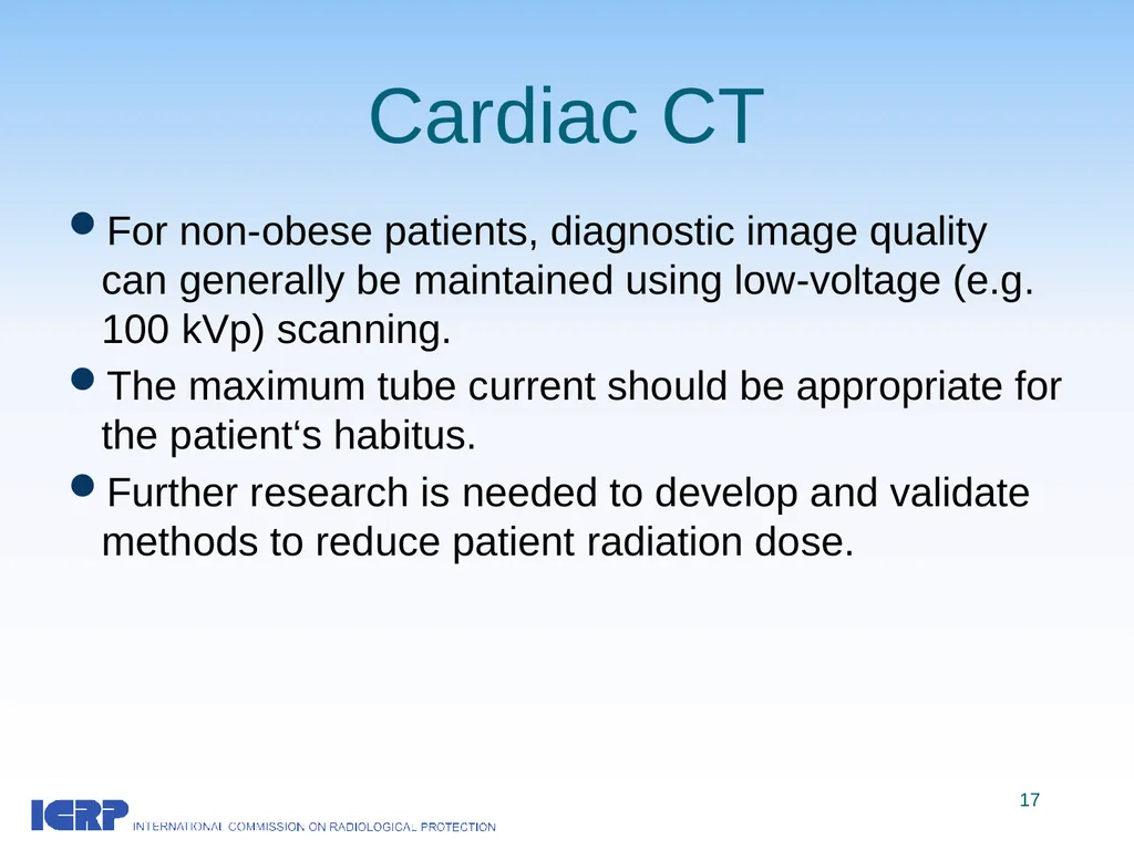 Radiological Protection in Cardiology ICRP - slide 17 of 25