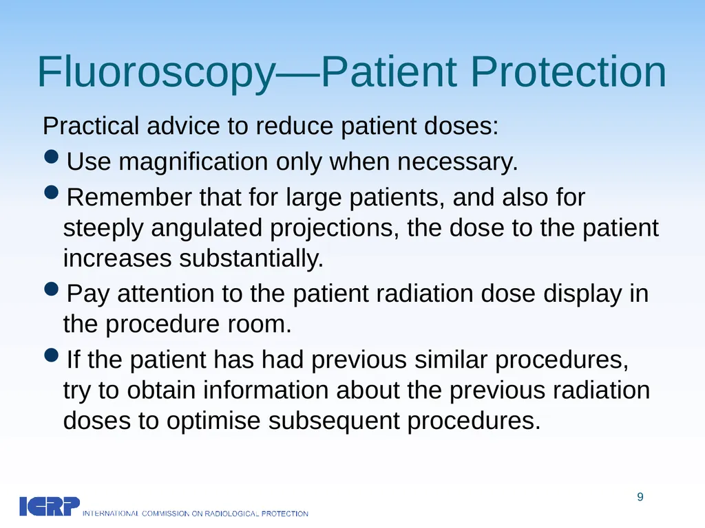 Radiological Protection in Cardiology ICRP - slide 9 of 25