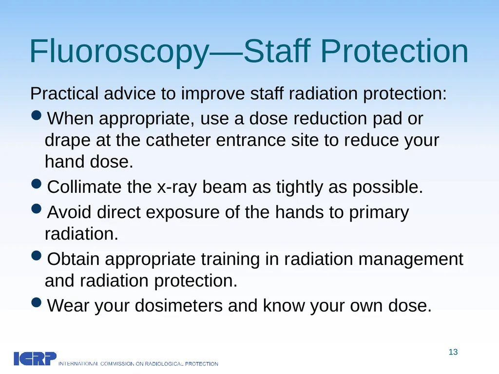 Radiological Protection in Cardiology ICRP - slide 13 of 25