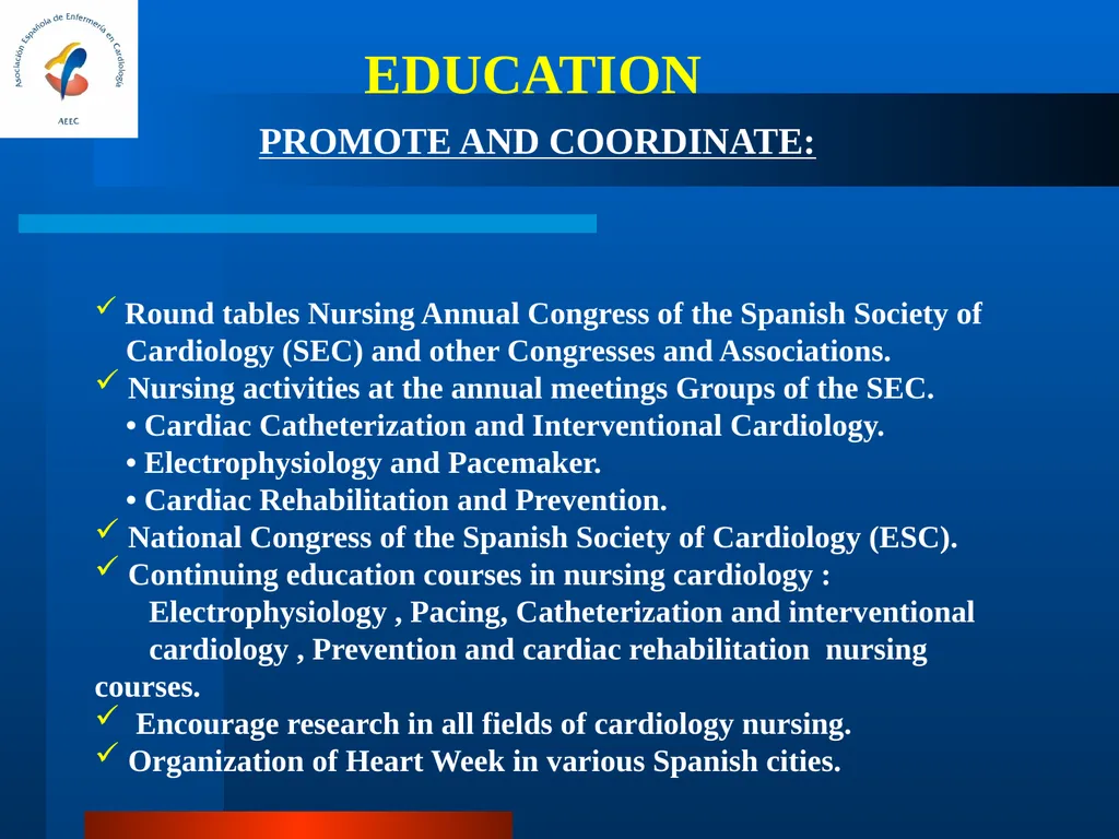 SPANISH ASSOCIATION OF NURSES IN CARDIOLOGY (SANC) - slide 8 of 19