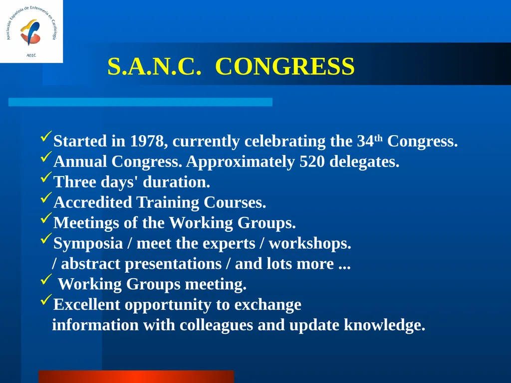 SPANISH ASSOCIATION OF NURSES IN CARDIOLOGY (SANC) - slide 12 of 19
