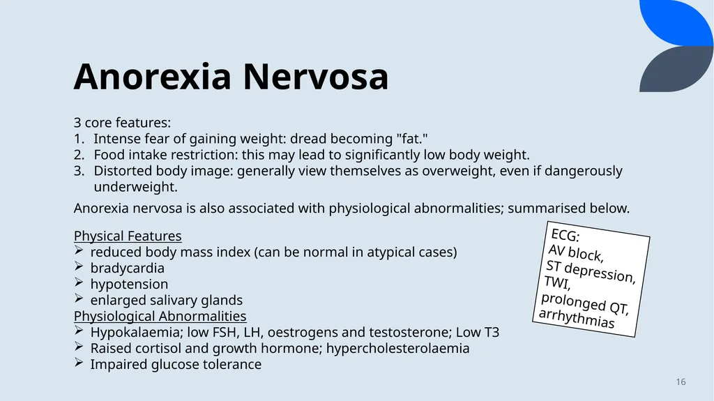 Psychiatry for Finals Dr Eleanor Morris, - slide 16 of 26
