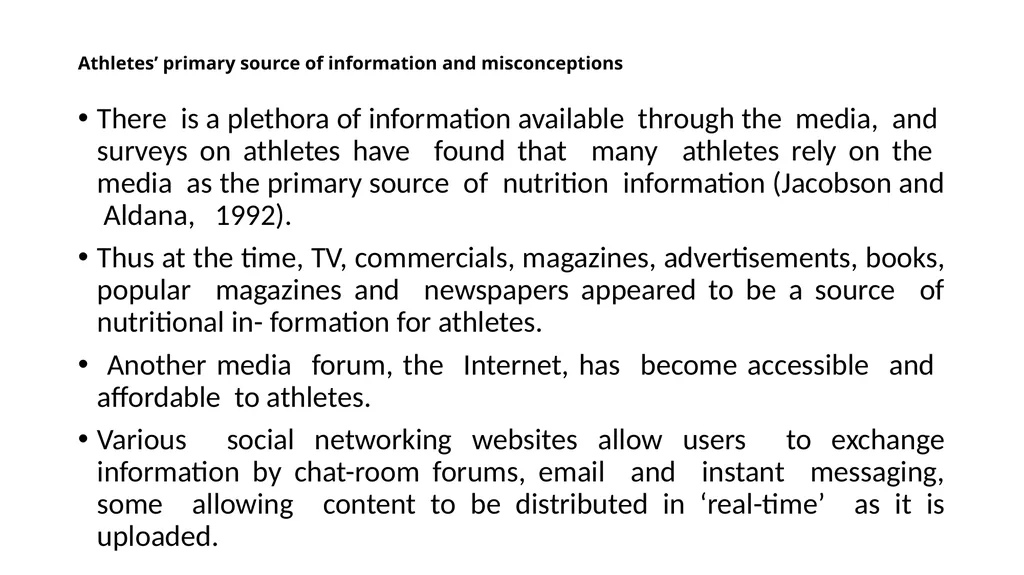 CHAAPTER ONE Introduction to Sports Nutrition The - slide 11 of 40