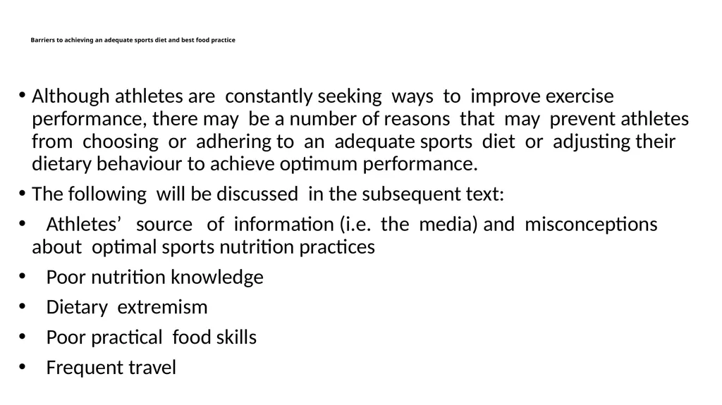 CHAAPTER ONE Introduction to Sports Nutrition The - slide 10 of 40