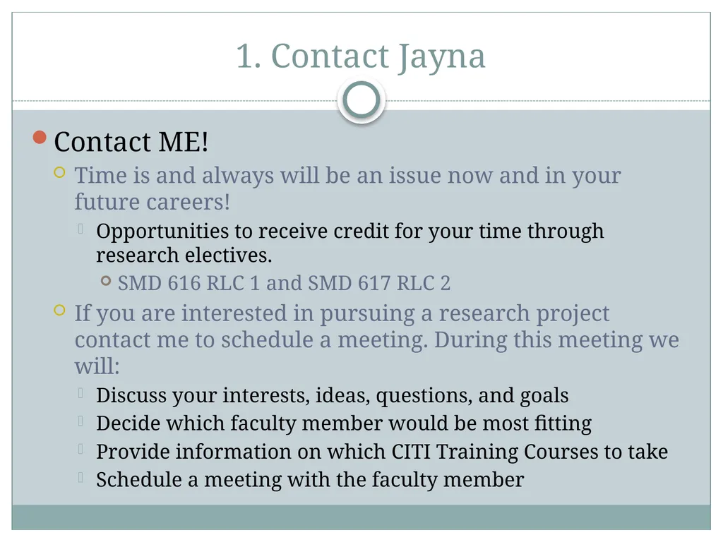Jayna Vossler, MS, CRA, RHIA Research program - slide 5 of 18