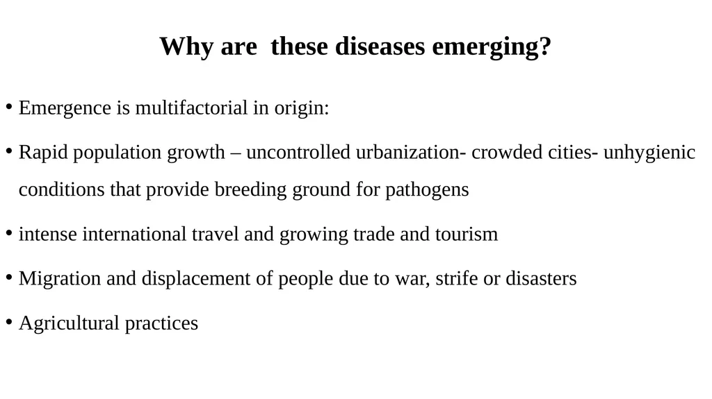 Introduction to emerging and re-emerging - slide 9 of 22