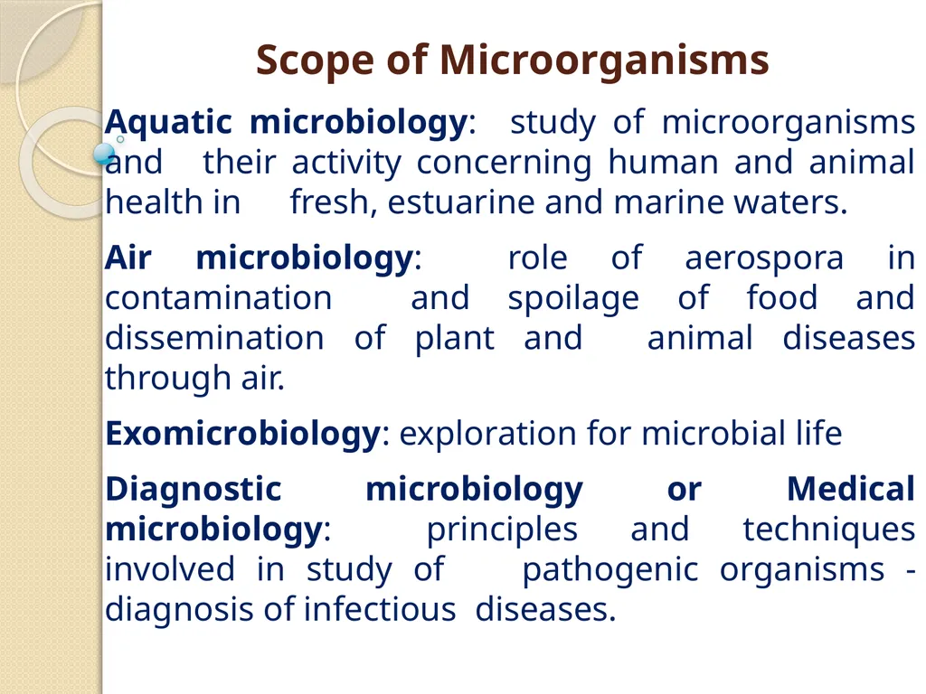 MICROBIOLOGY Introduction: Micro = small, bio = - slide 9 of 11