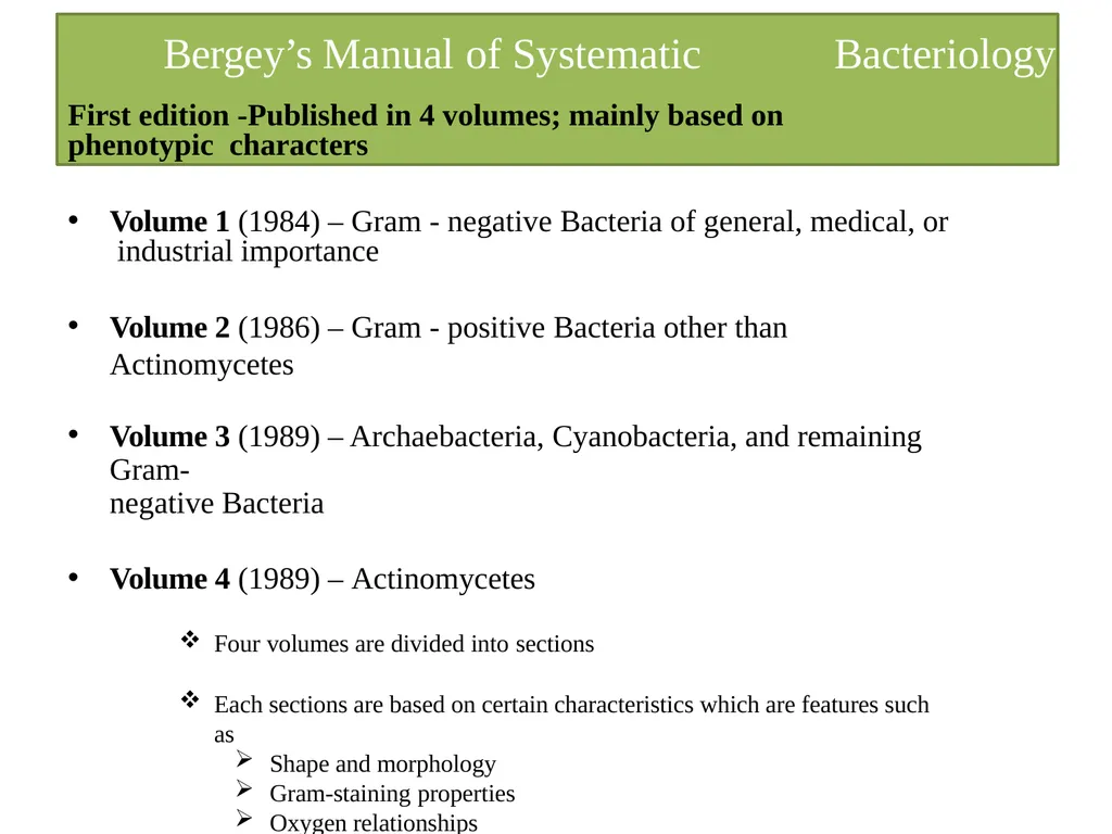 Bacterial Taxonomy Dr. Namita Ashish Singh - slide 23 of 41