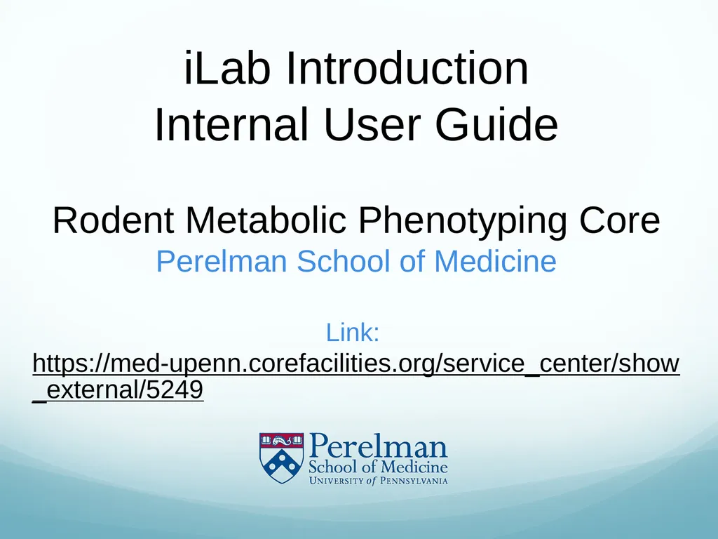 iLab Introduction Internal User Guide Rodent - slide 1 of 12