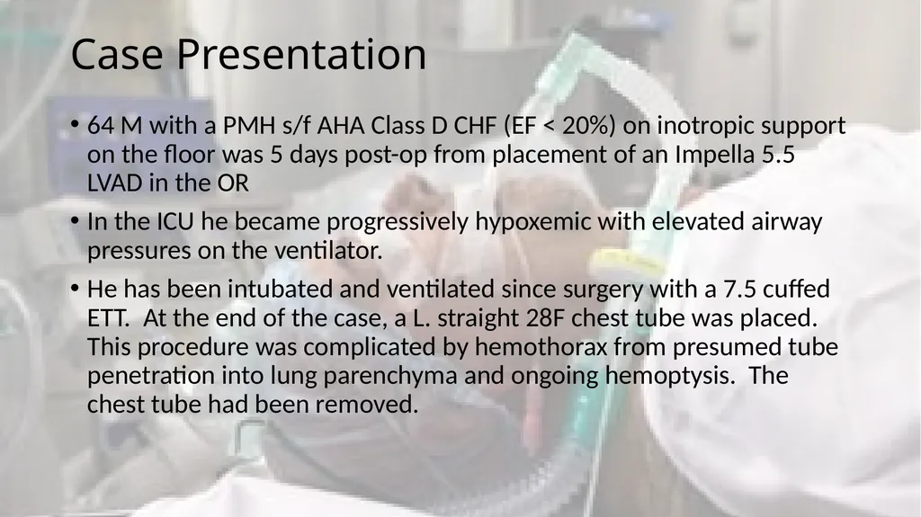 A Clot in the lung that will not come out - slide 2 of 13