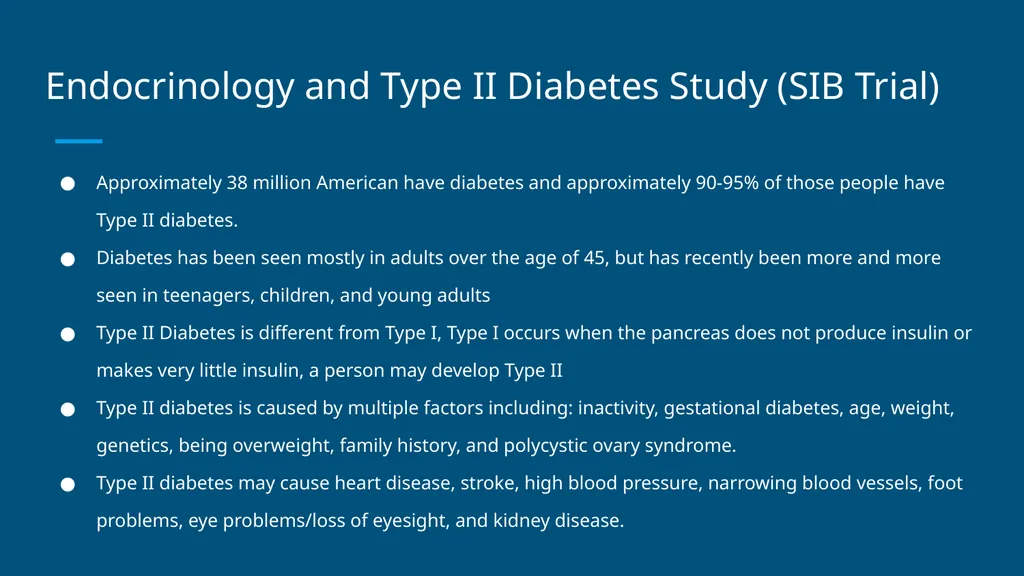 Endocrinology and Type II Diabetes Research - slide 2 of 8