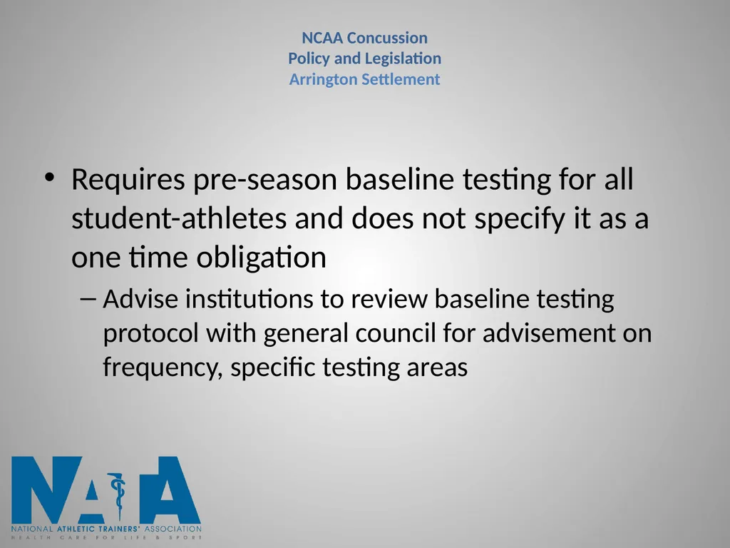 Concussions in Intercollegiate Athletics - slide 16 of 22