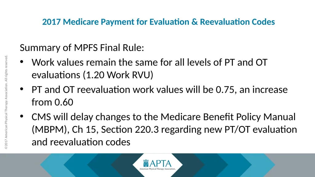 2017 Physical Therapy Evaluation Codes - slide 39 of 52
