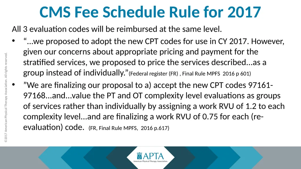 2017 Physical Therapy Evaluation Codes - slide 37 of 52