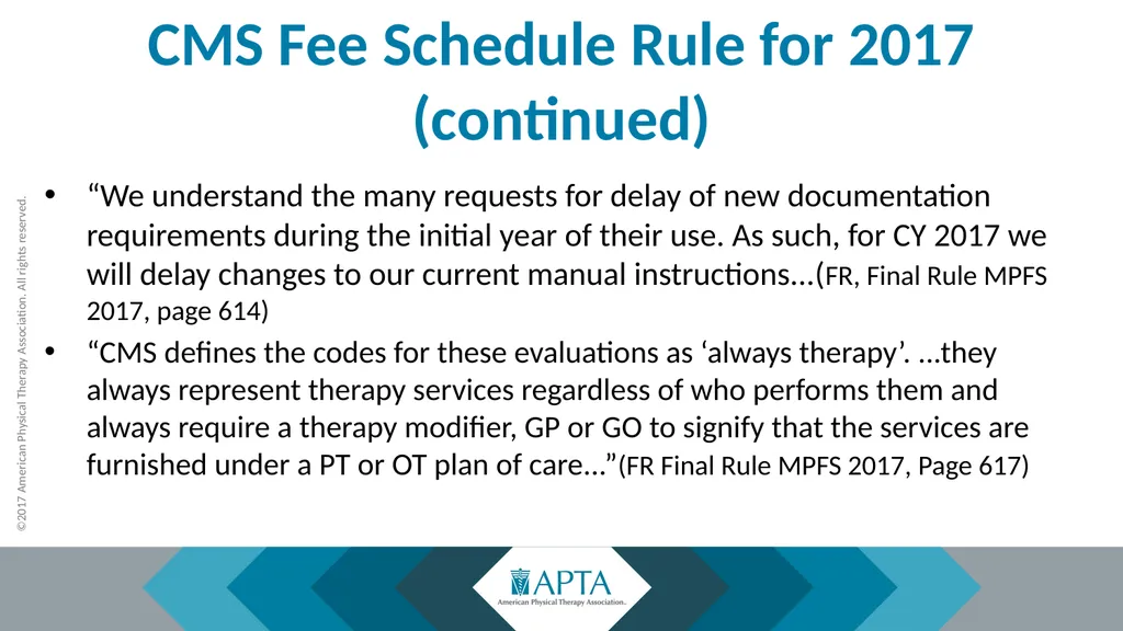 2017 Physical Therapy Evaluation Codes - slide 38 of 52