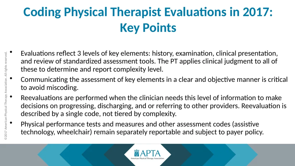 2017 Physical Therapy Evaluation Codes - slide 34 of 52