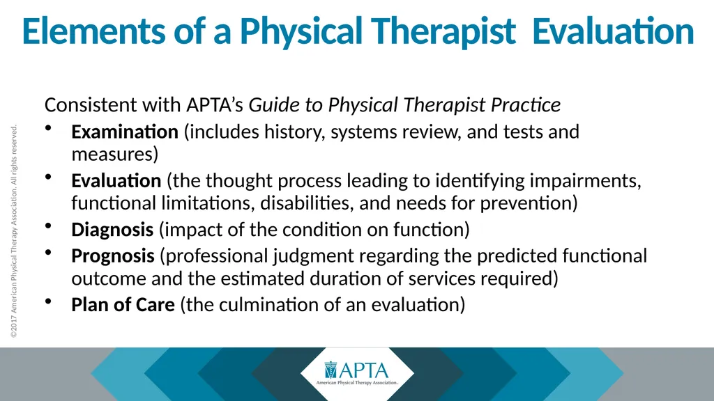 2017 Physical Therapy Evaluation Codes - slide 8 of 52