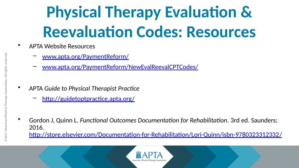 2017 Physical Therapy Evaluation Codes - slide 41 of 52