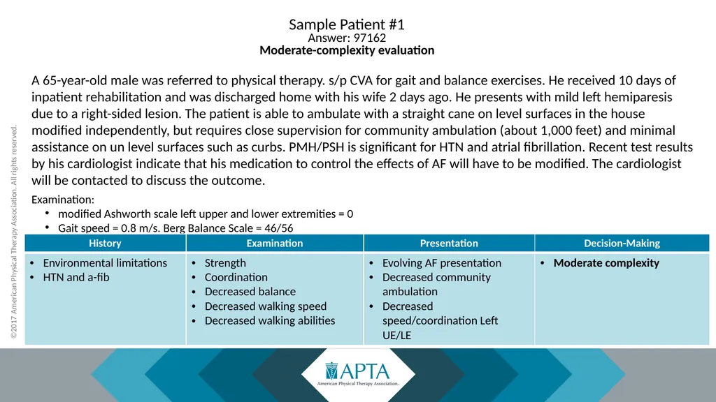 2017 Physical Therapy Evaluation Codes - slide 45 of 52